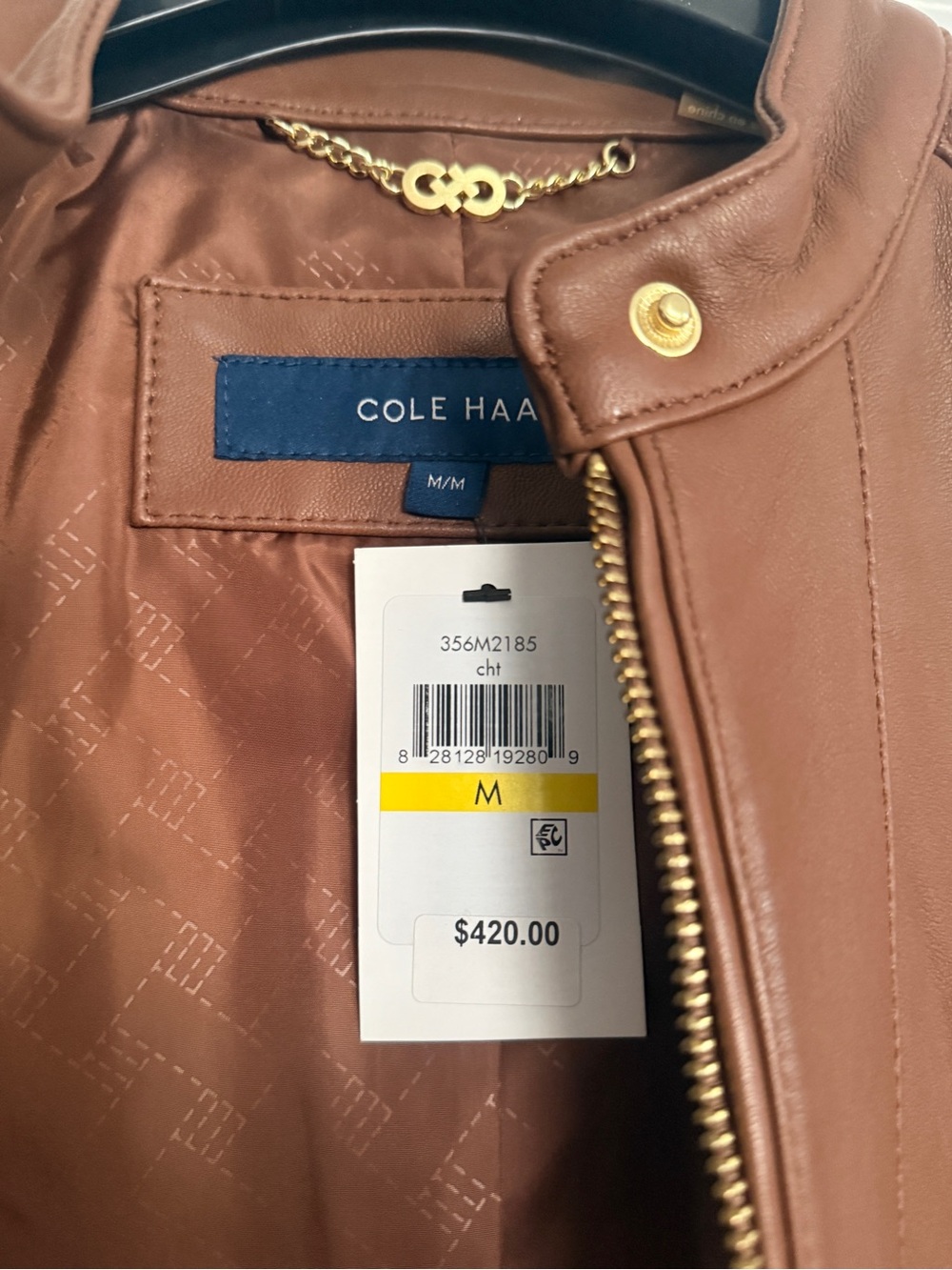 NWT Cole Hahn leather jacket